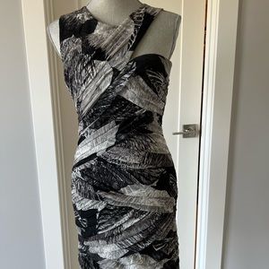 BCBG Maxazria black/grey/white medium dress